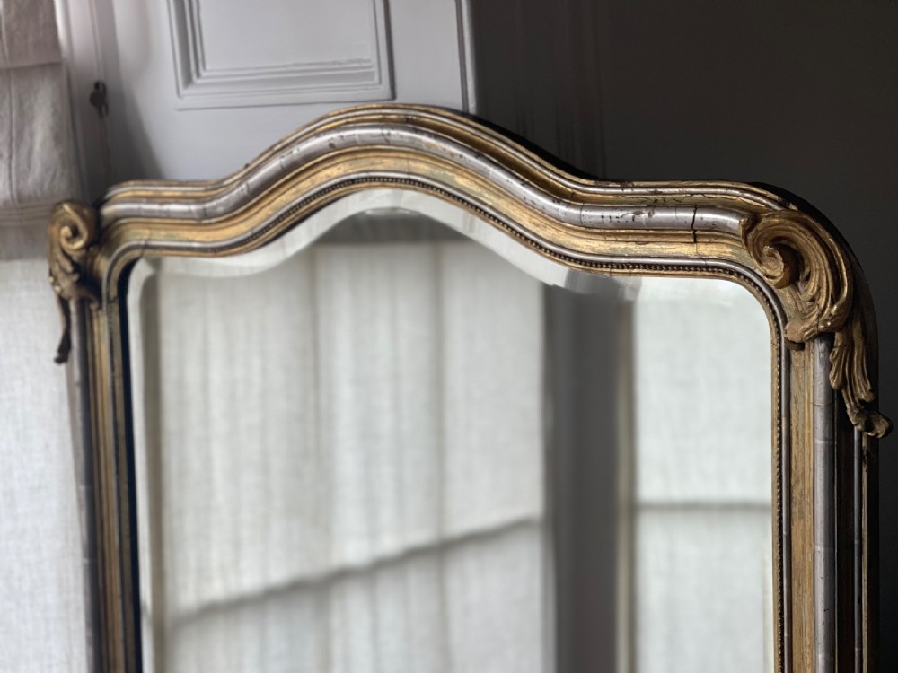 Large antique French gilt and silver gilt mirror  View VII