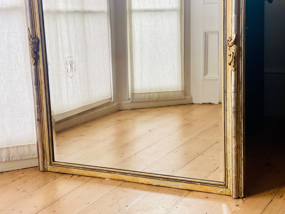 Large antique French gilt and silver gilt mirror  View XI
