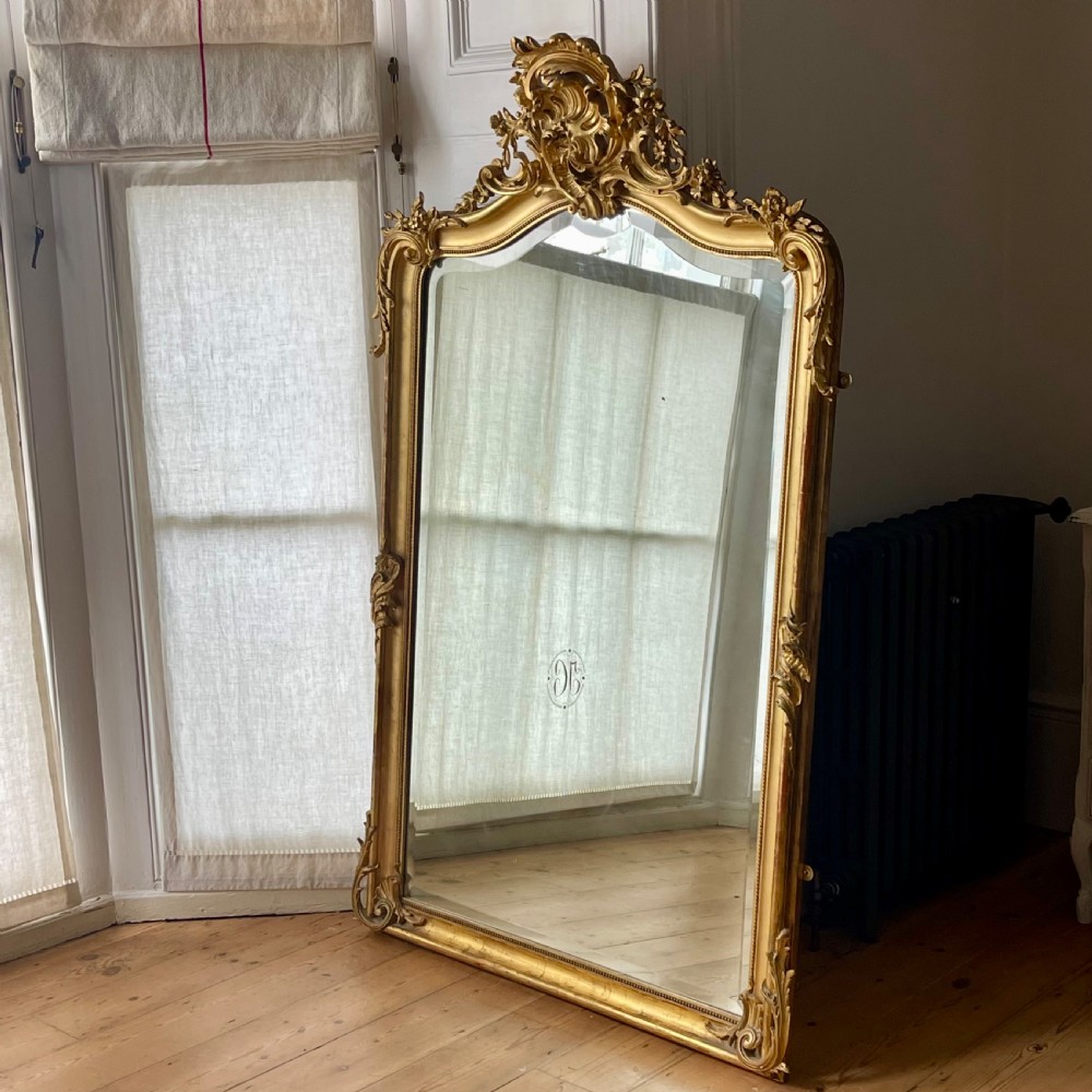 Large 19th antique  French gilt mirror View II