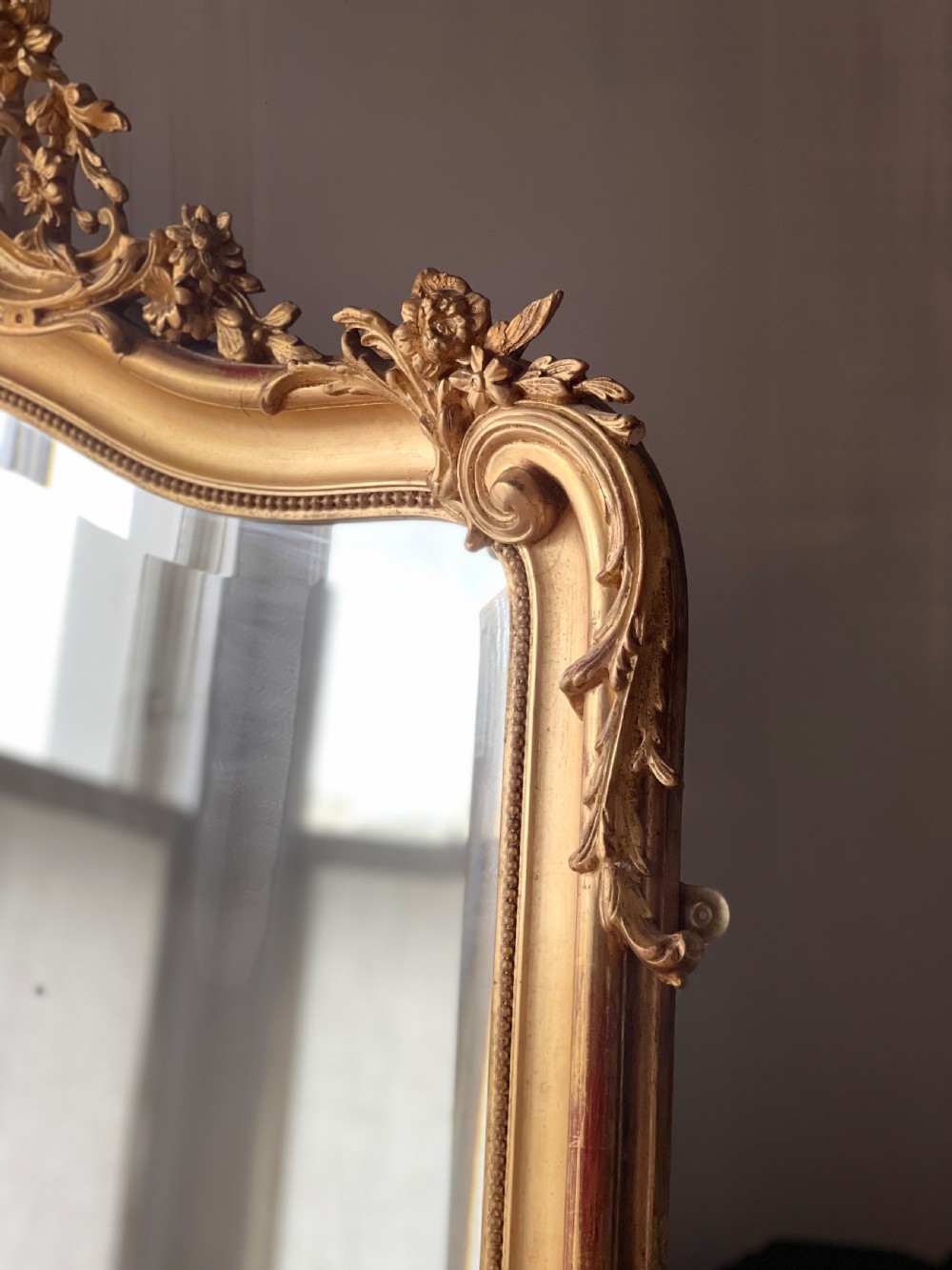Large 19th antique  French gilt mirror View VI