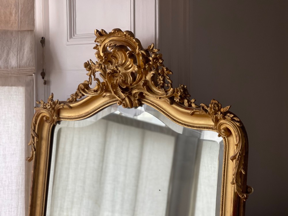 Large 19th antique  French gilt mirror View IX