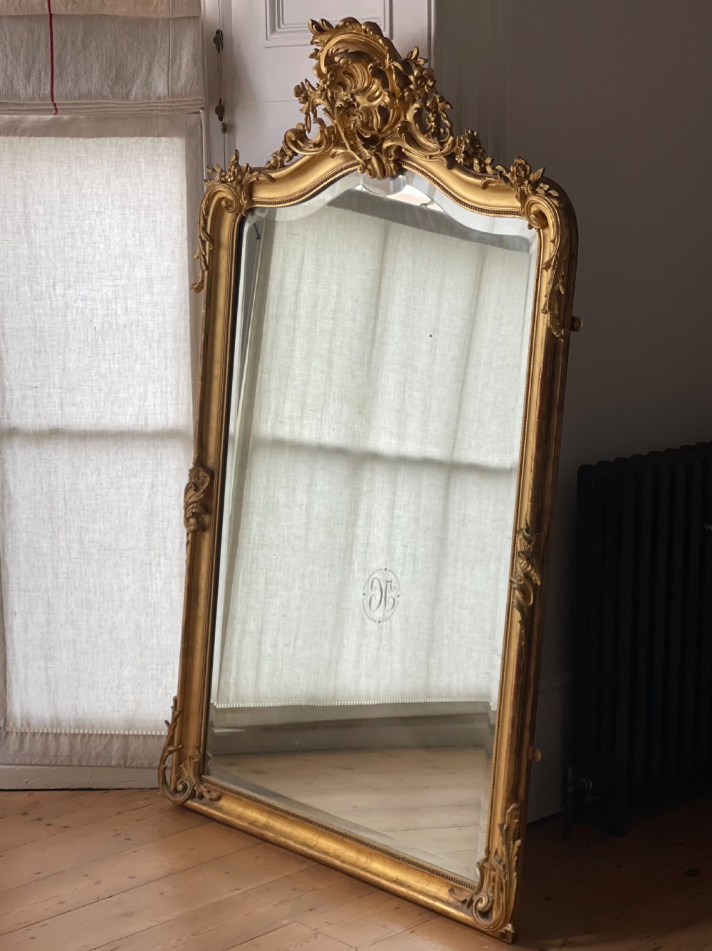 Large 19th antique  French gilt mirror View X