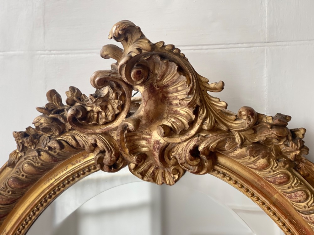 Antique French gilt oval mirror View VI