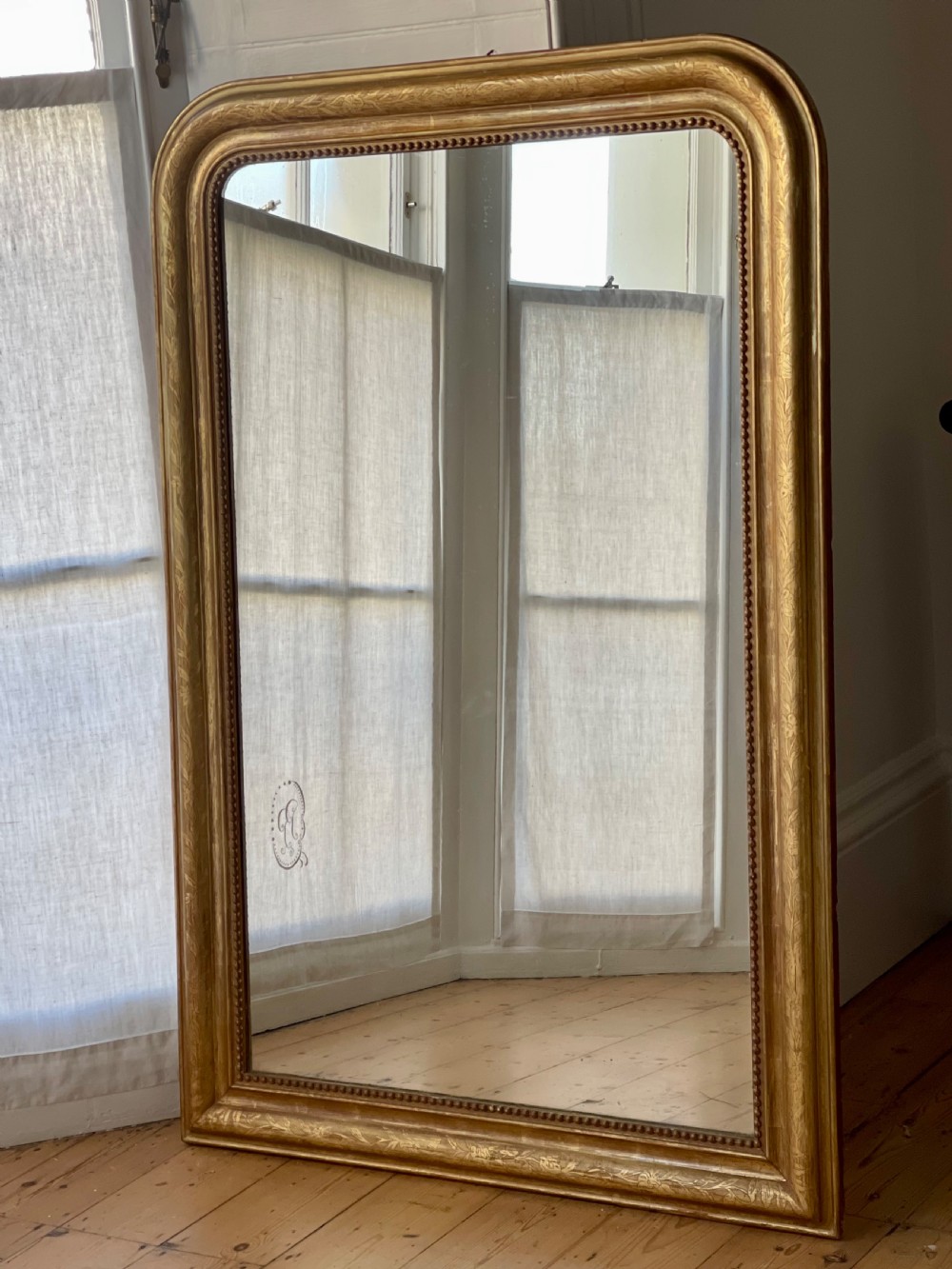 Large antique French gilt Louis Philippe mirror 