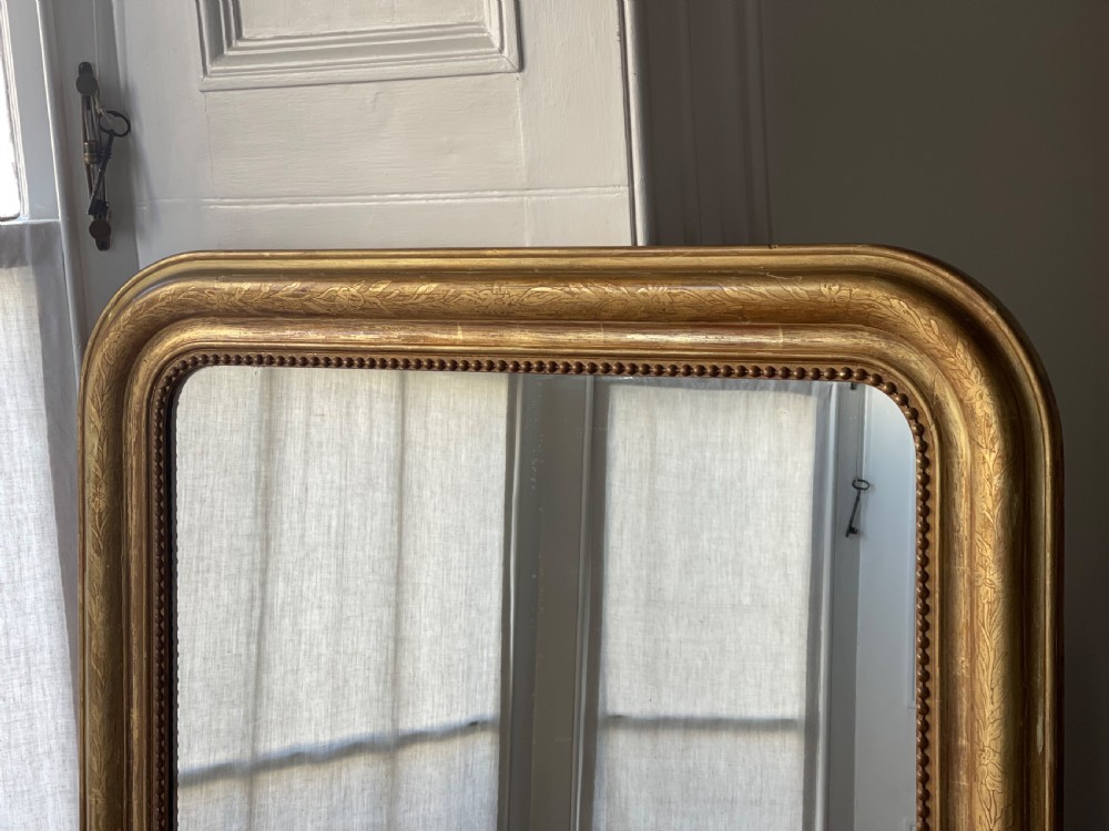 Large antique French gilt Louis Philippe mirror  View II