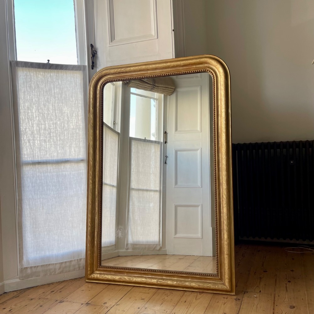 Large antique French gilt Louis Philippe mirror  View III