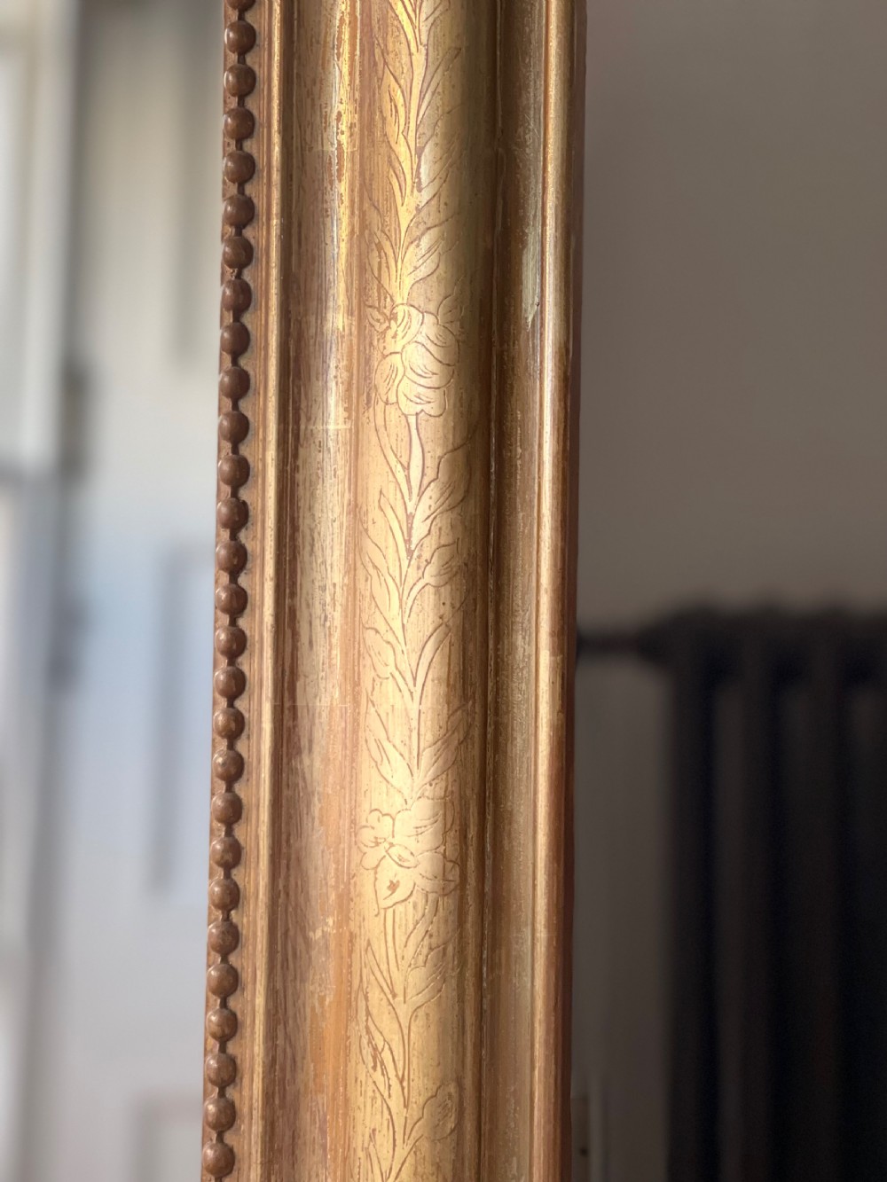 Large antique French gilt Louis Philippe mirror  View V