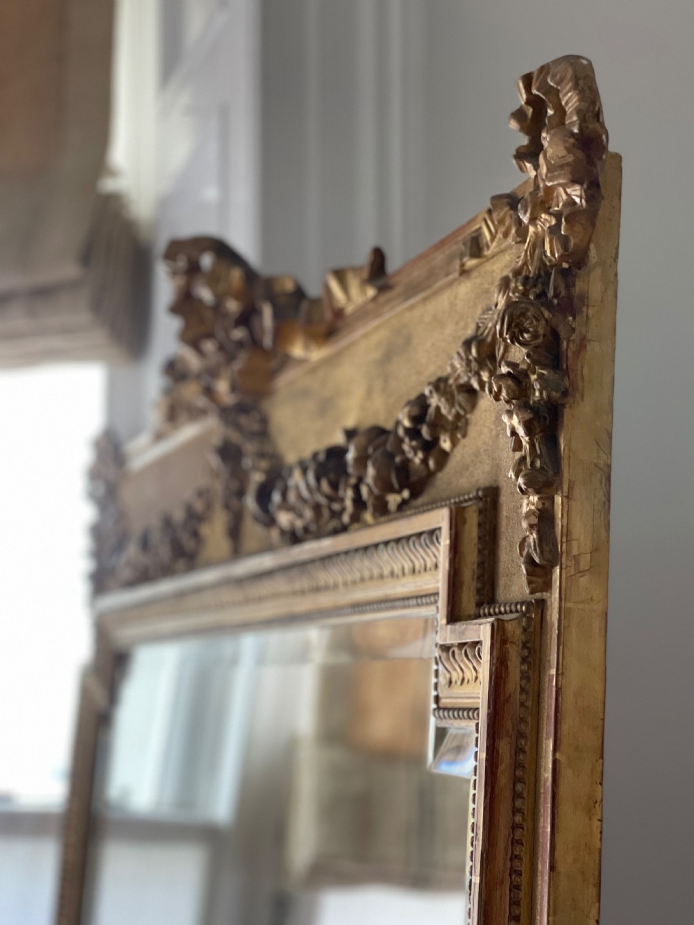 Large antique French gilt mirror  View II