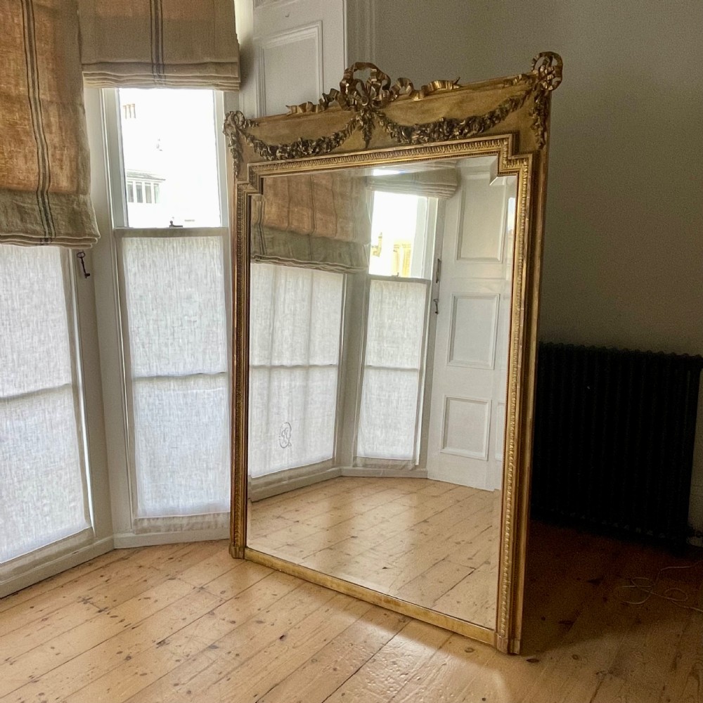Large antique French gilt mirror  View IX