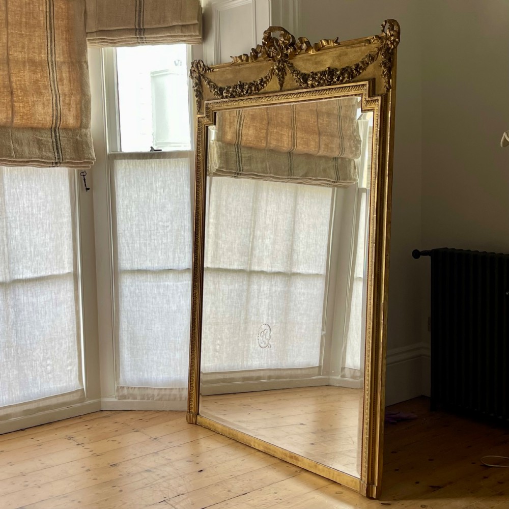 Large antique French gilt mirror  View XI