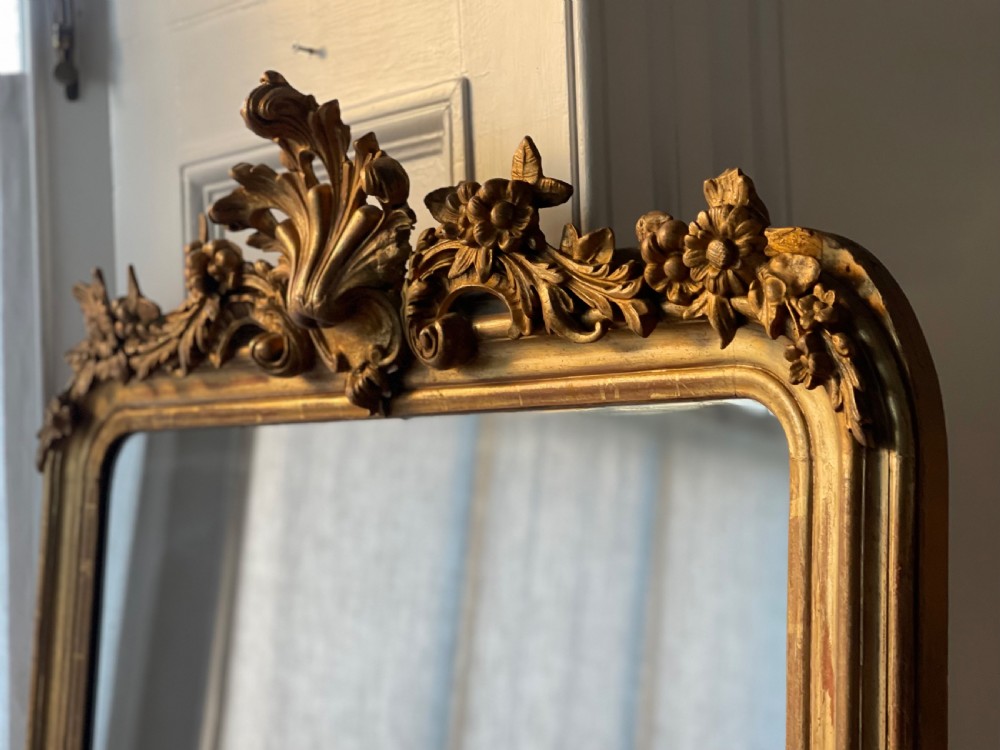 Large antique French gilt mirror  View II