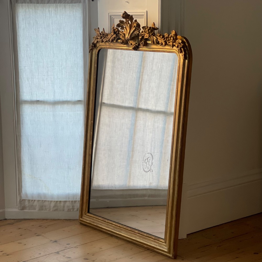 Large antique French gilt mirror  View III