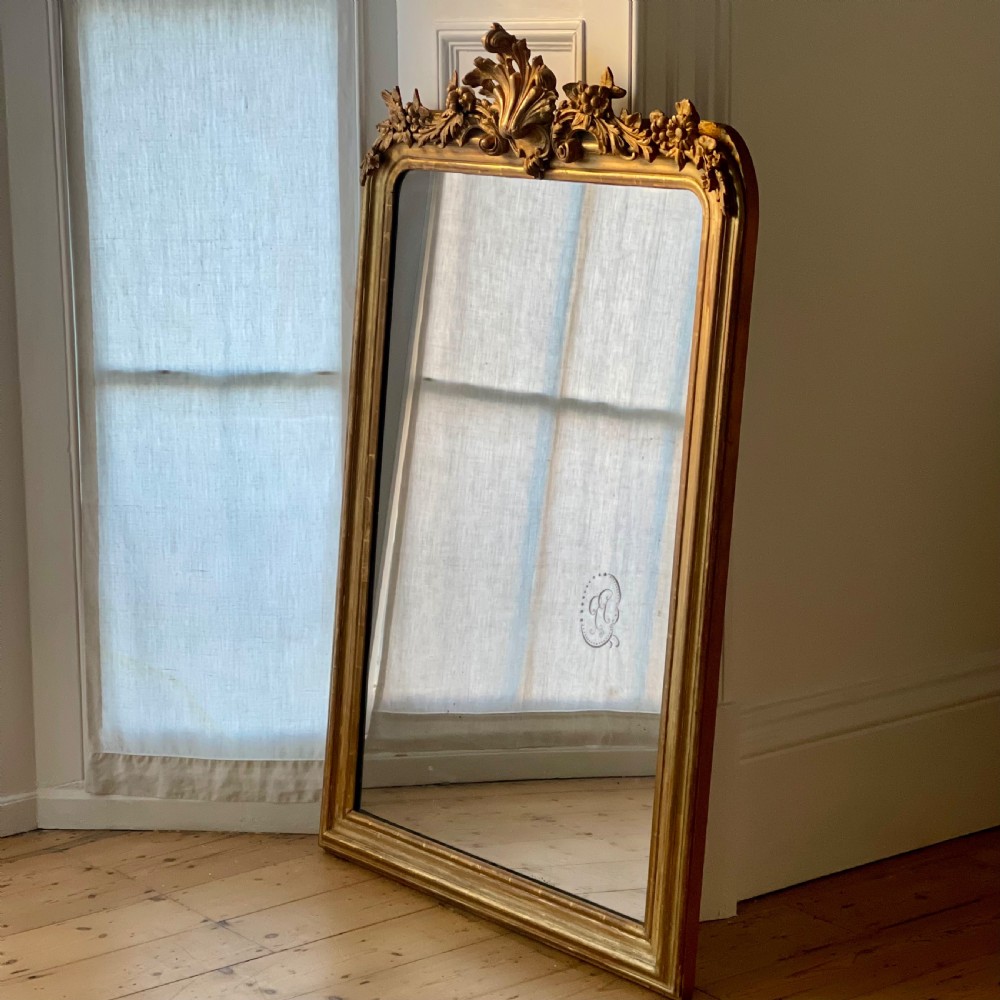 Large antique French gilt mirror  View V