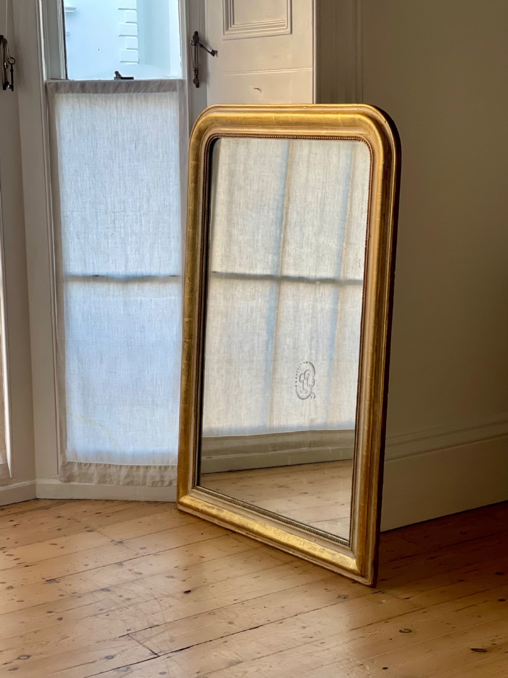 Large antique French gilt mirror View III
