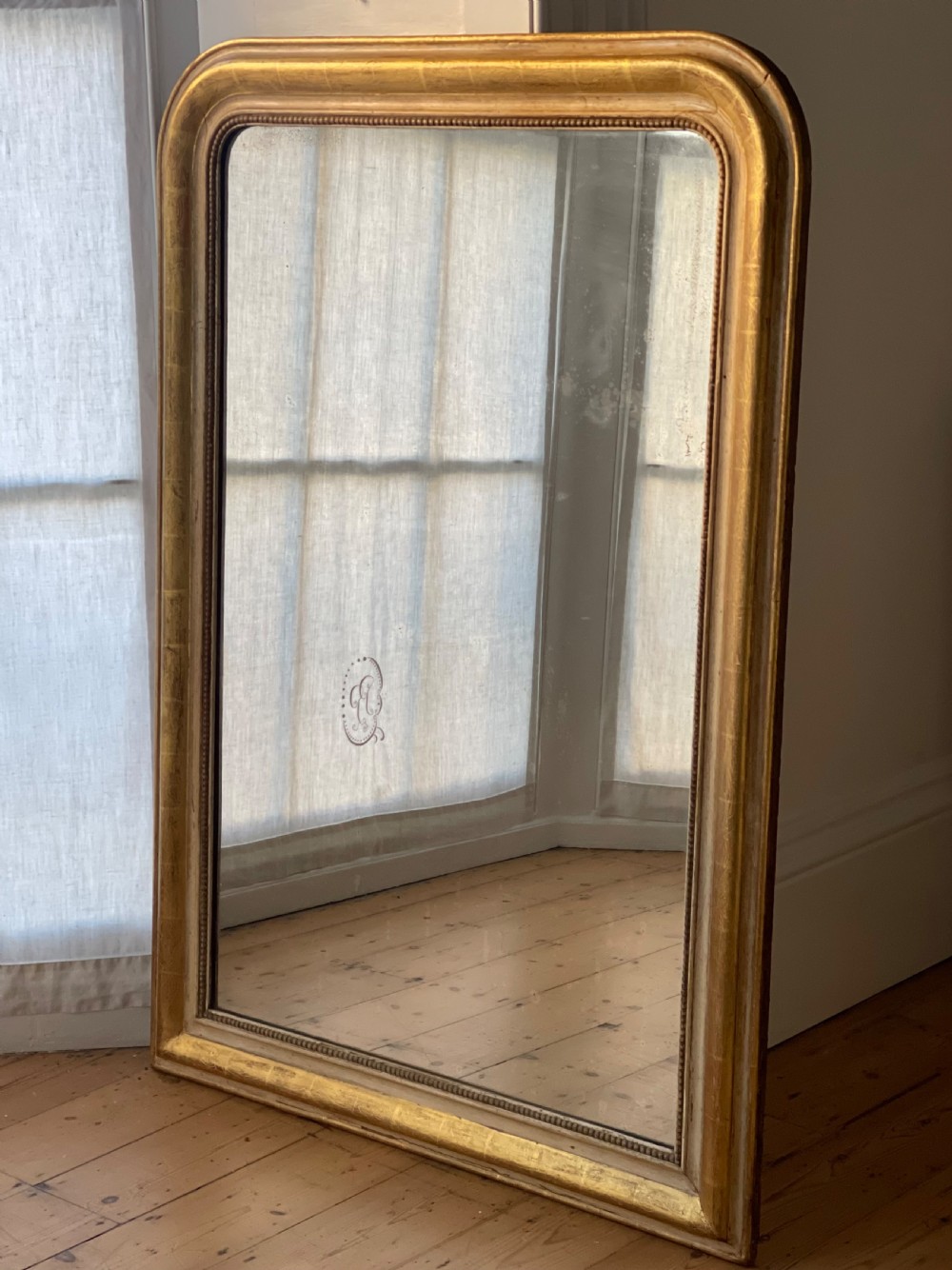 Large antique French gilt mirror View VI