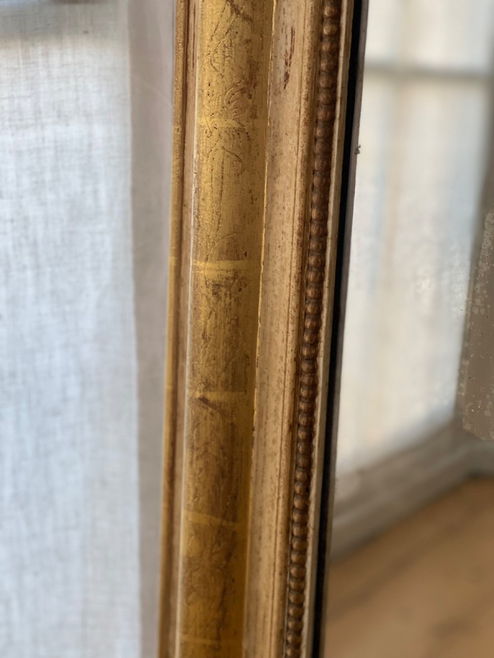 Large antique French gilt mirror View IX
