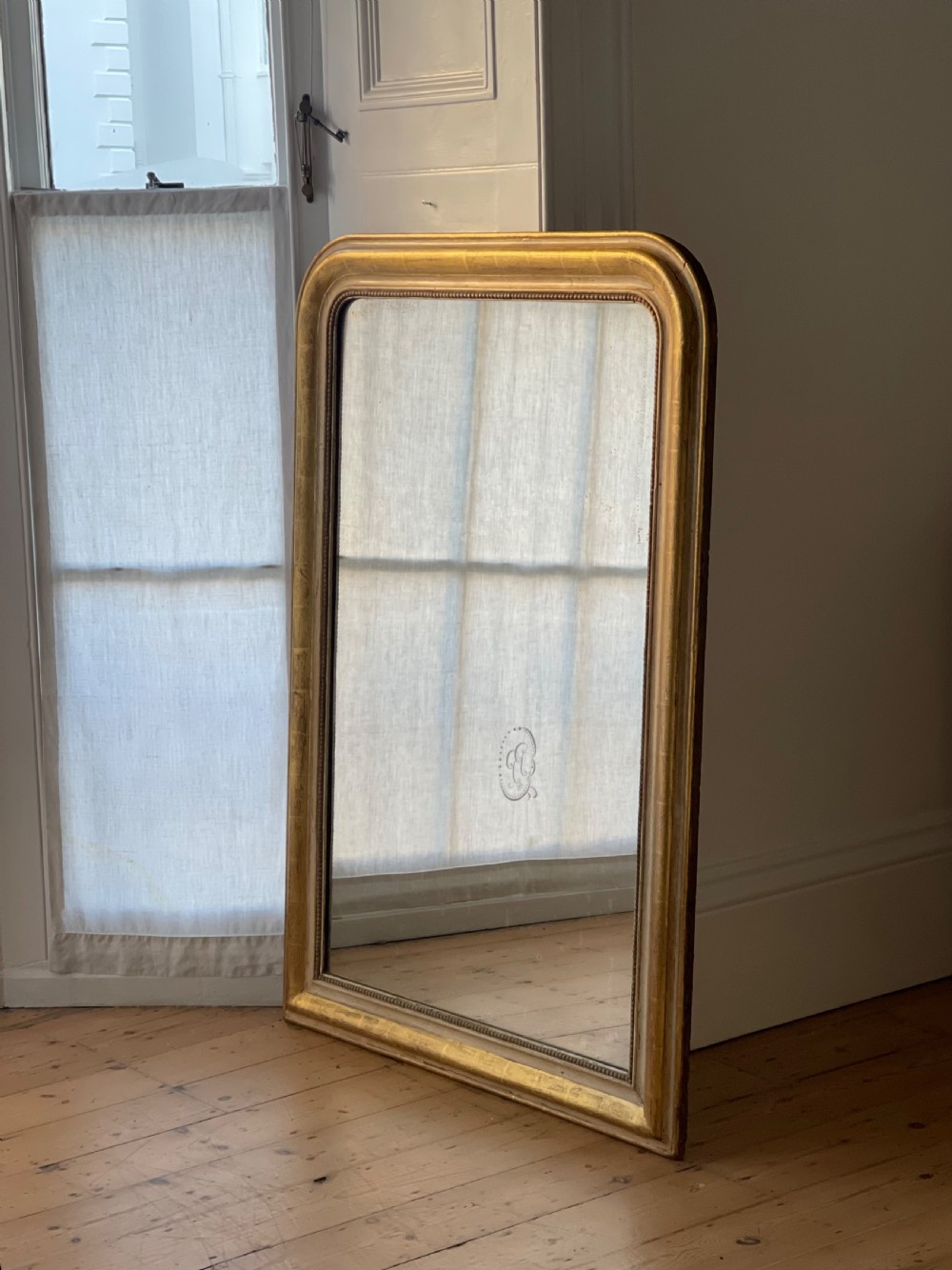 Large antique French gilt mirror View X