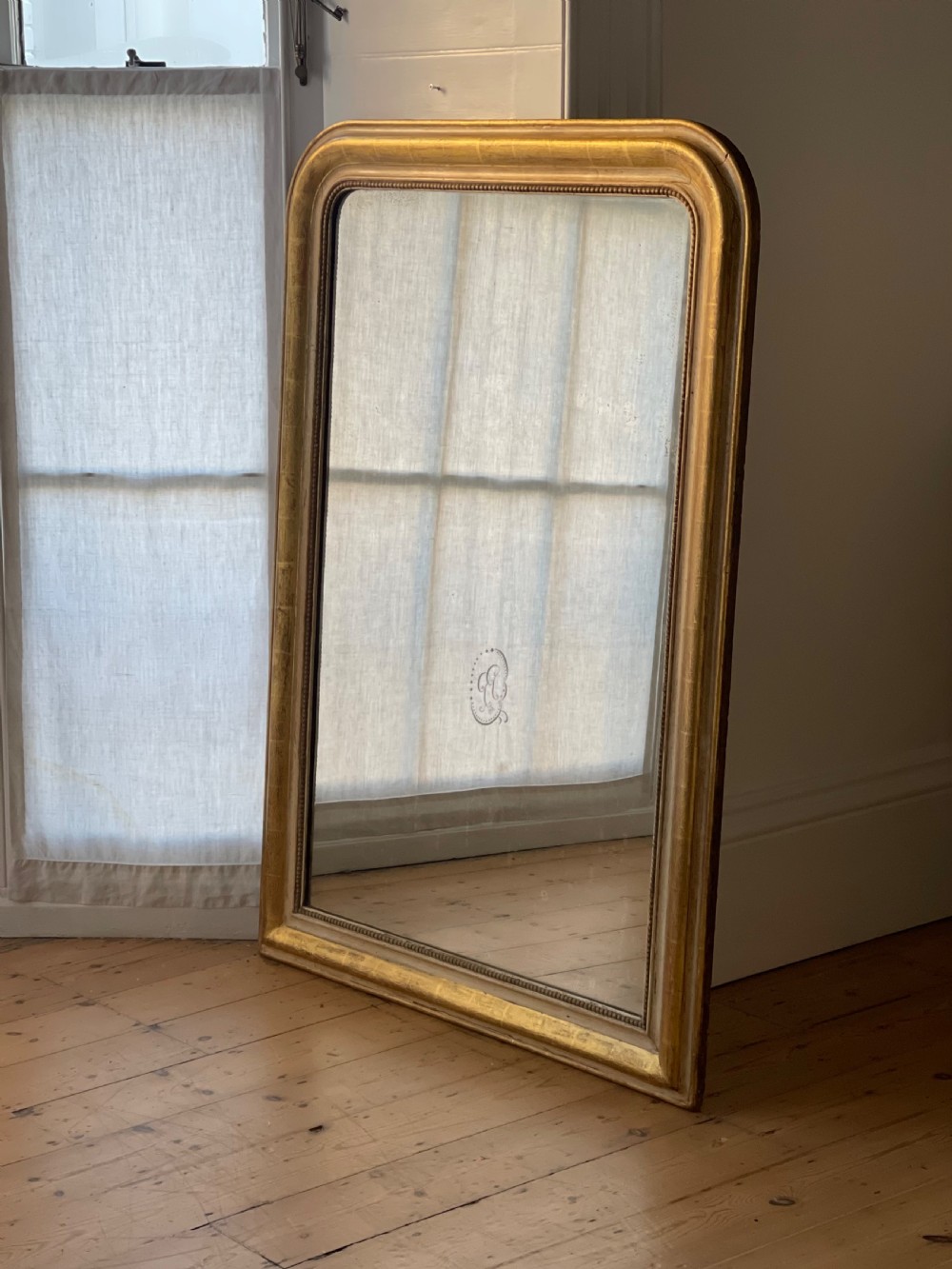 Large antique French gilt mirror View XI