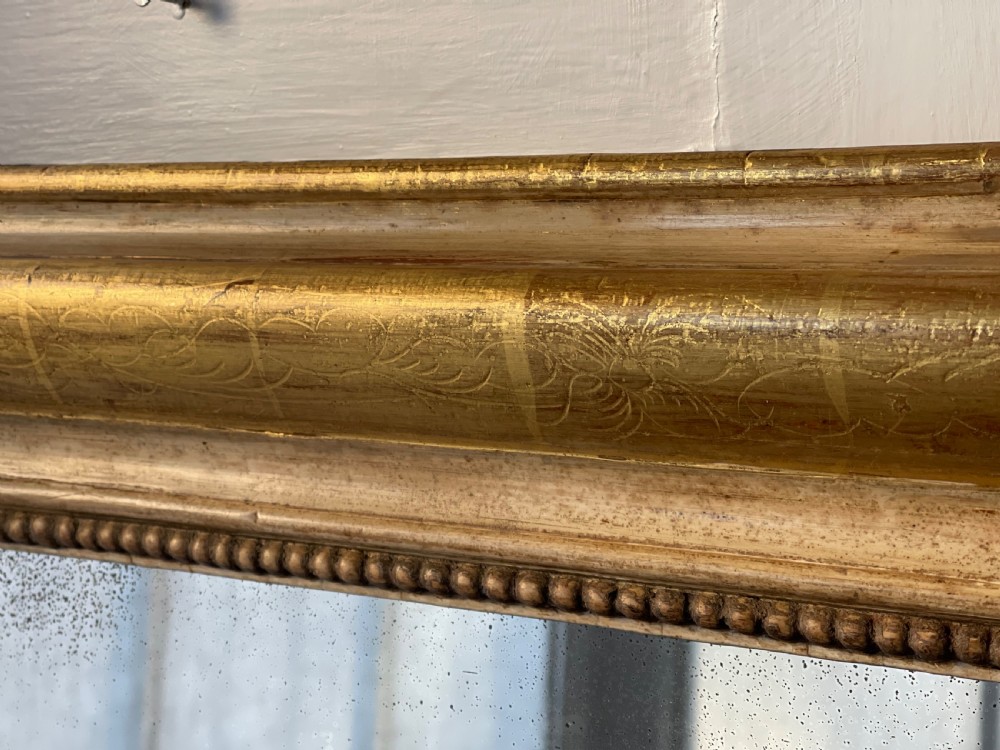 Large antique French gilt mirror View XII