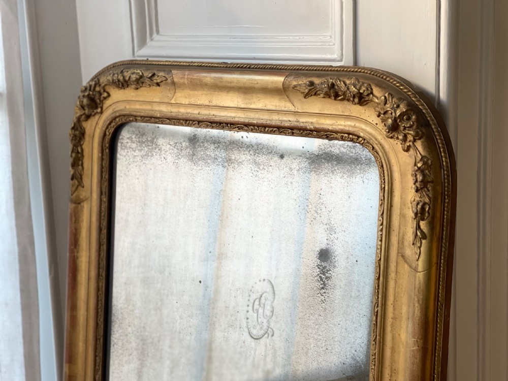 Antique French gilt Louis Philippe mirror View IV