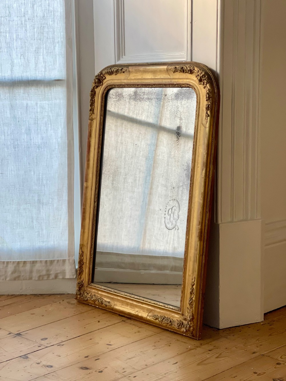 Antique French gilt Louis Philippe mirror View VII