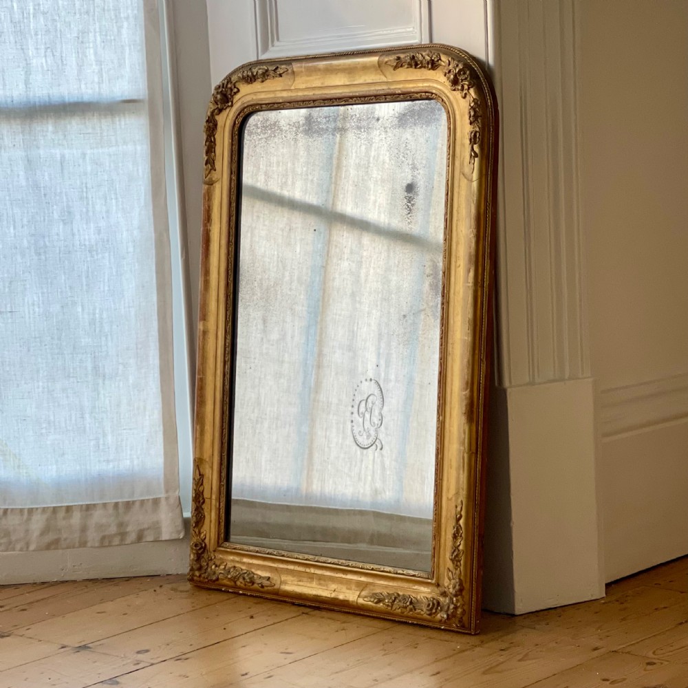 Antique French gilt Louis Philippe mirror View IX