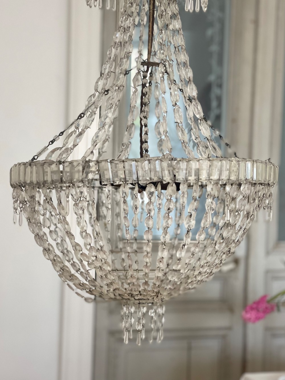 Large  antique French bag Chandelier  View II
