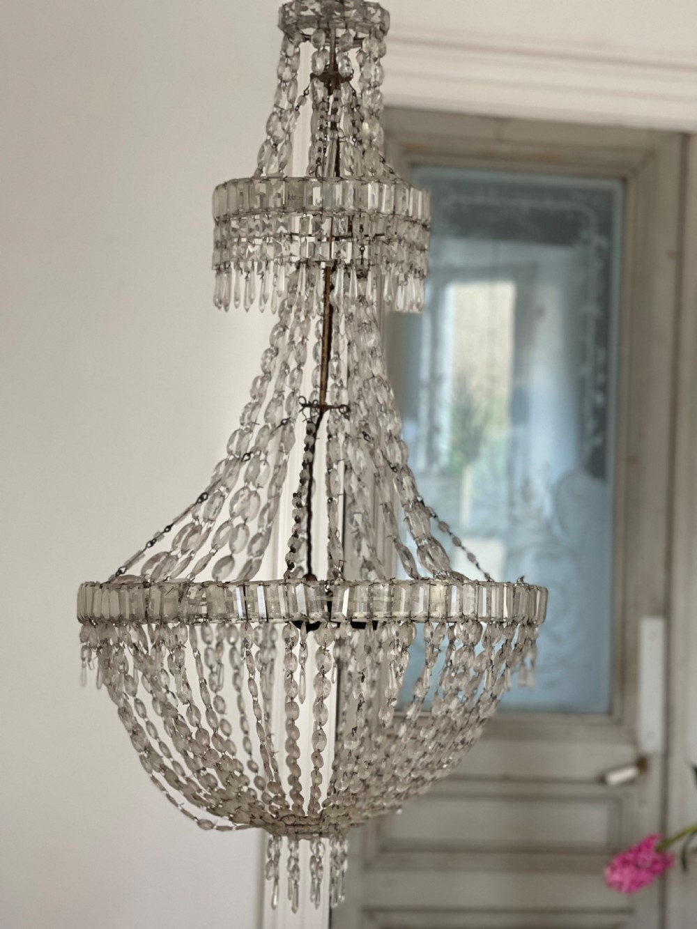 Large  antique French bag Chandelier  View III