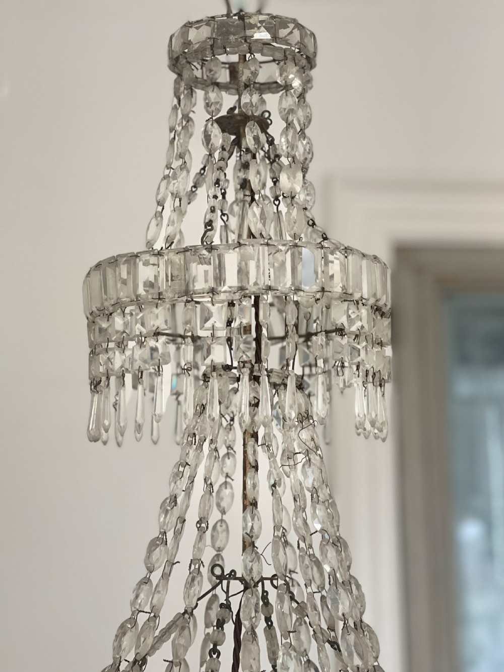 Large  antique French bag Chandelier  View V