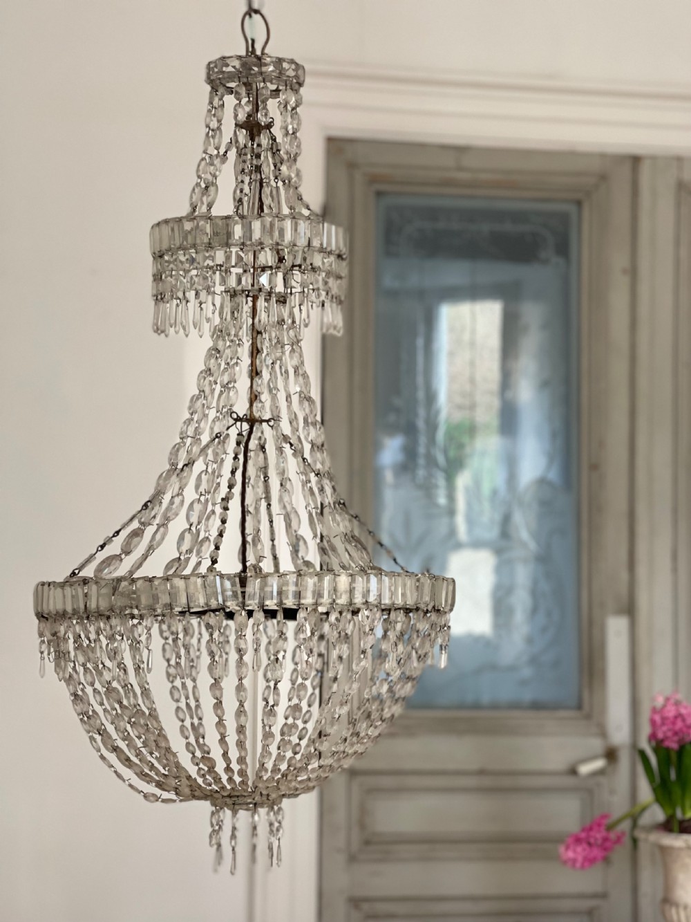 Large  antique French bag Chandelier  View X