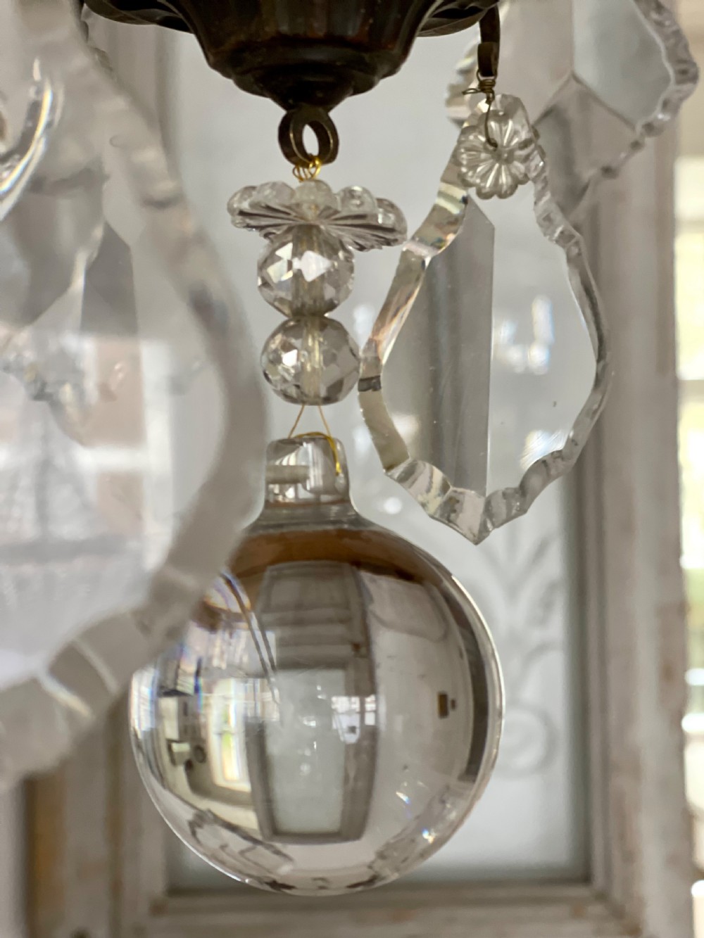 Large antique French crystal chandelier - rewired View III