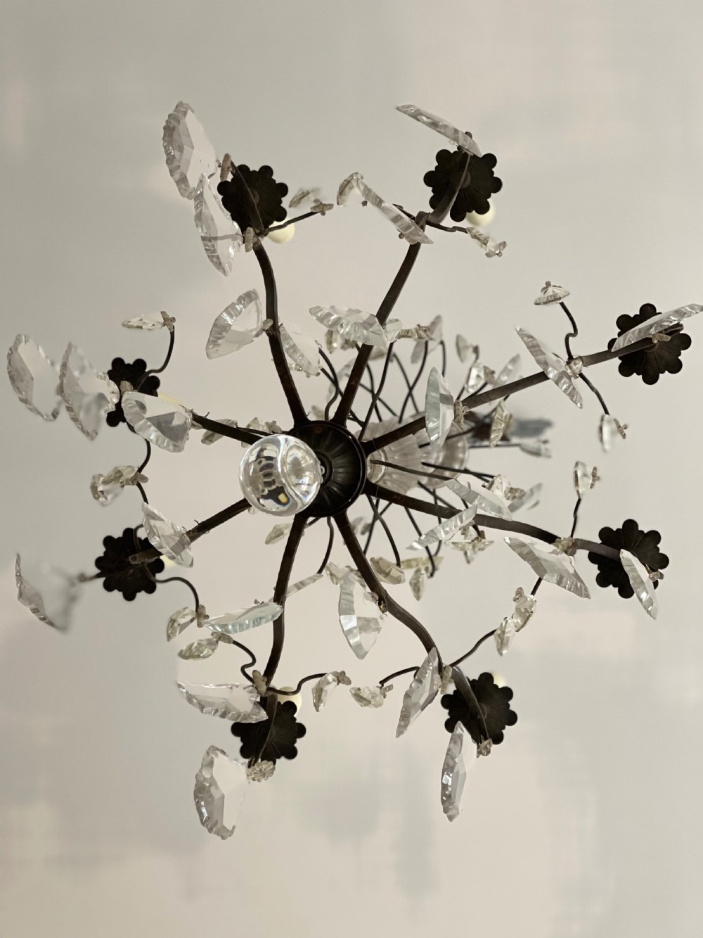 Large antique French crystal chandelier - rewired View VI