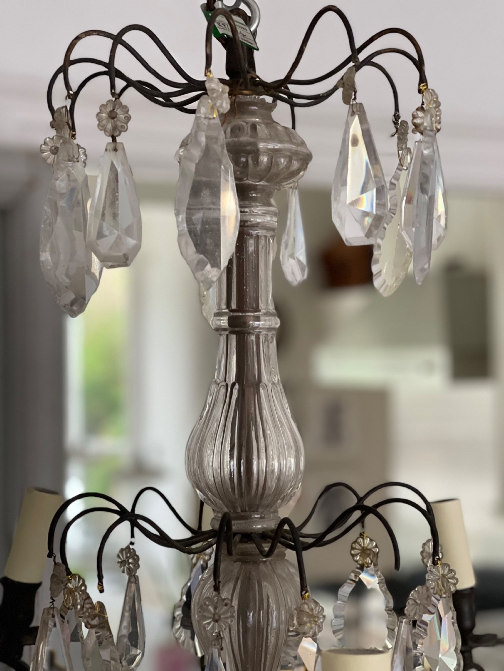 Large antique French crystal chandelier - rewired View VII