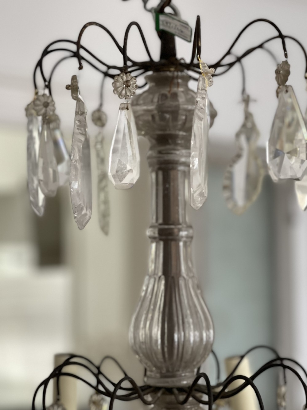 Large antique French crystal chandelier - rewired View XII