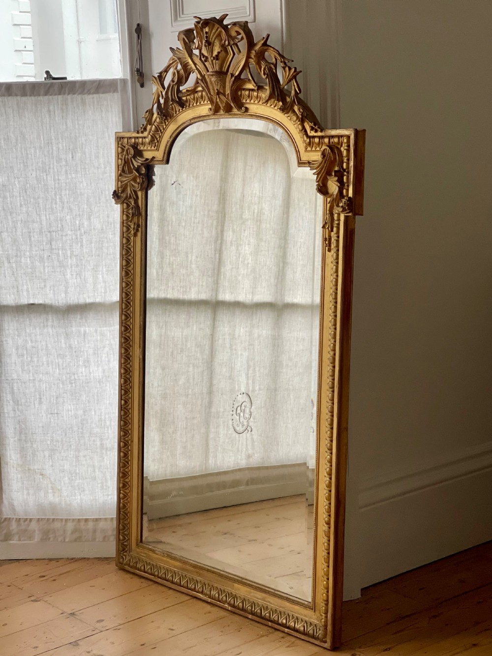 Large antique French gilt Louis XV mirror
 View III