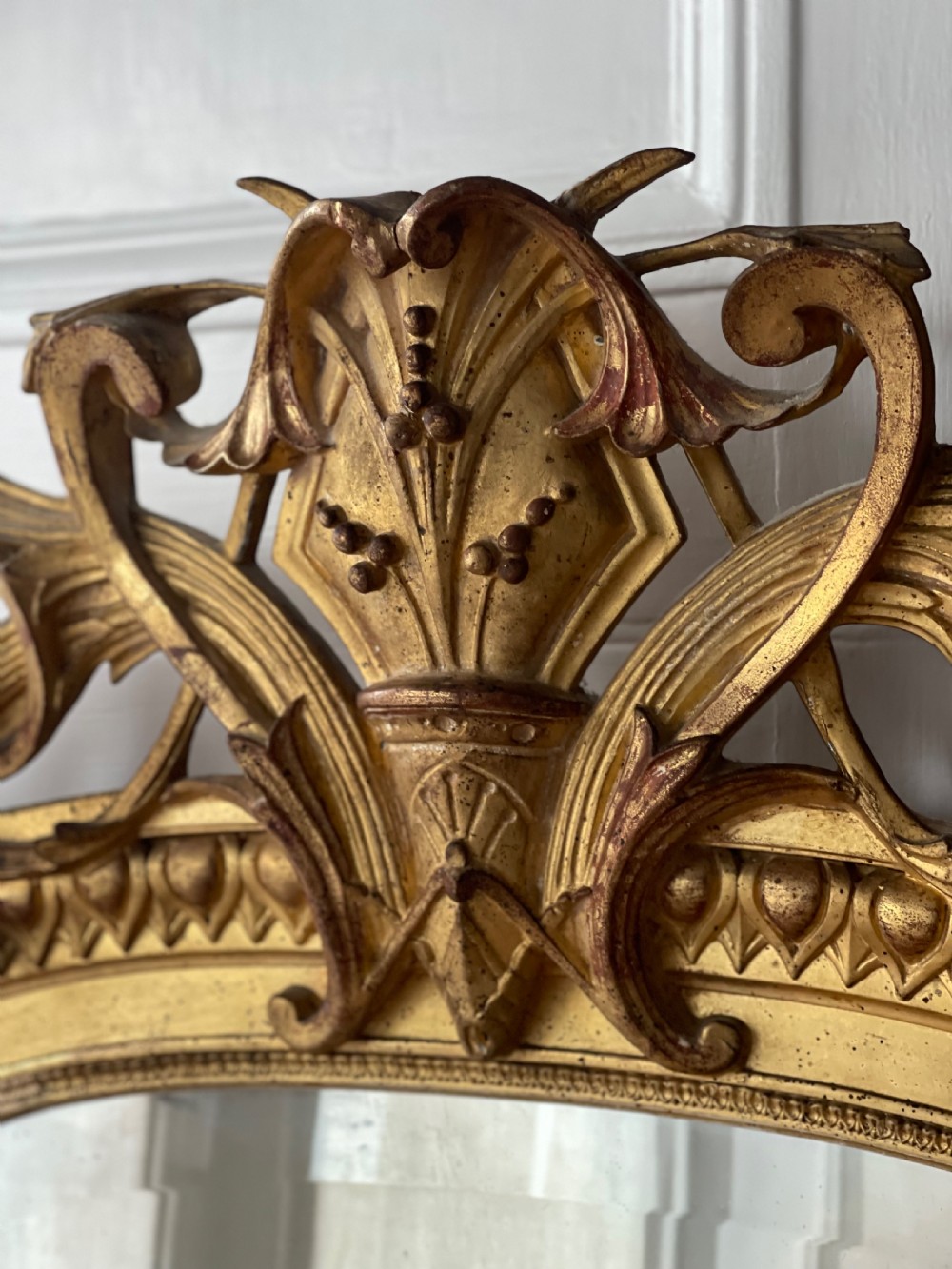 Large antique French gilt Louis XV mirror
 View V