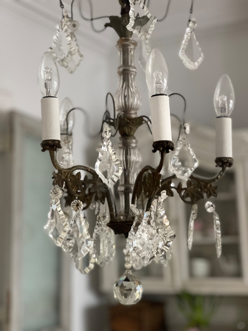 Antique French crystal chandelier - rewired View III
