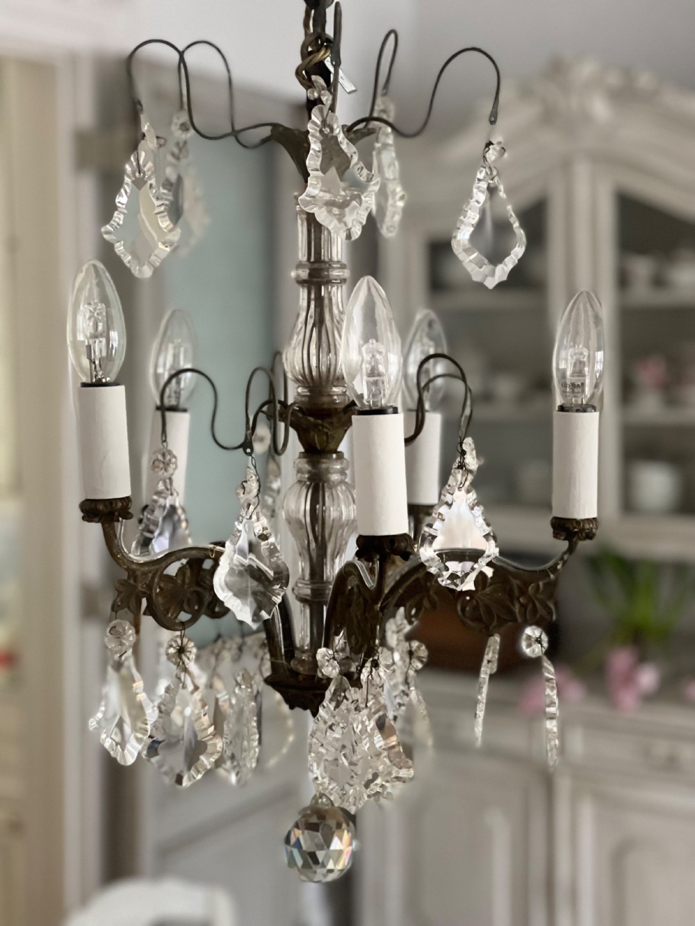 Antique French crystal chandelier - rewired View IV