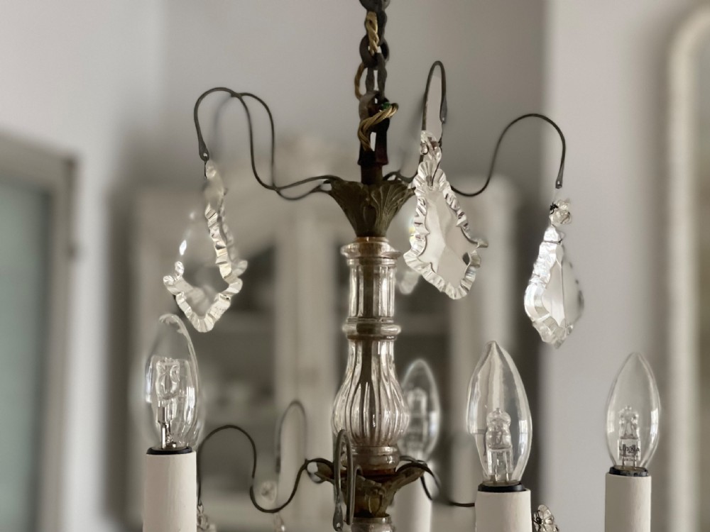 Antique French crystal chandelier - rewired View V