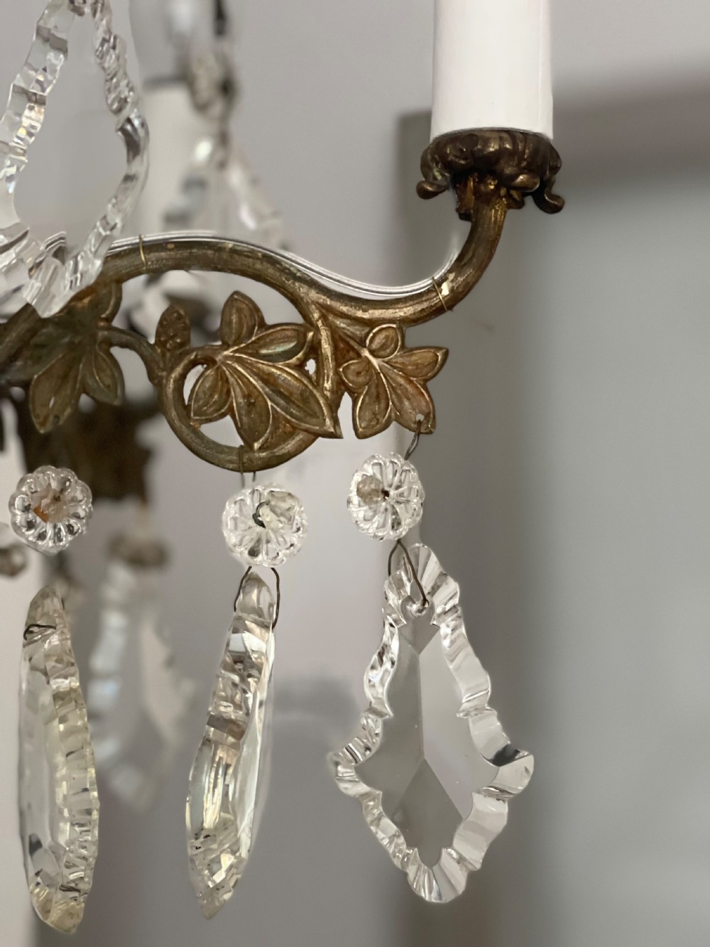 Antique French crystal chandelier - rewired View VII
