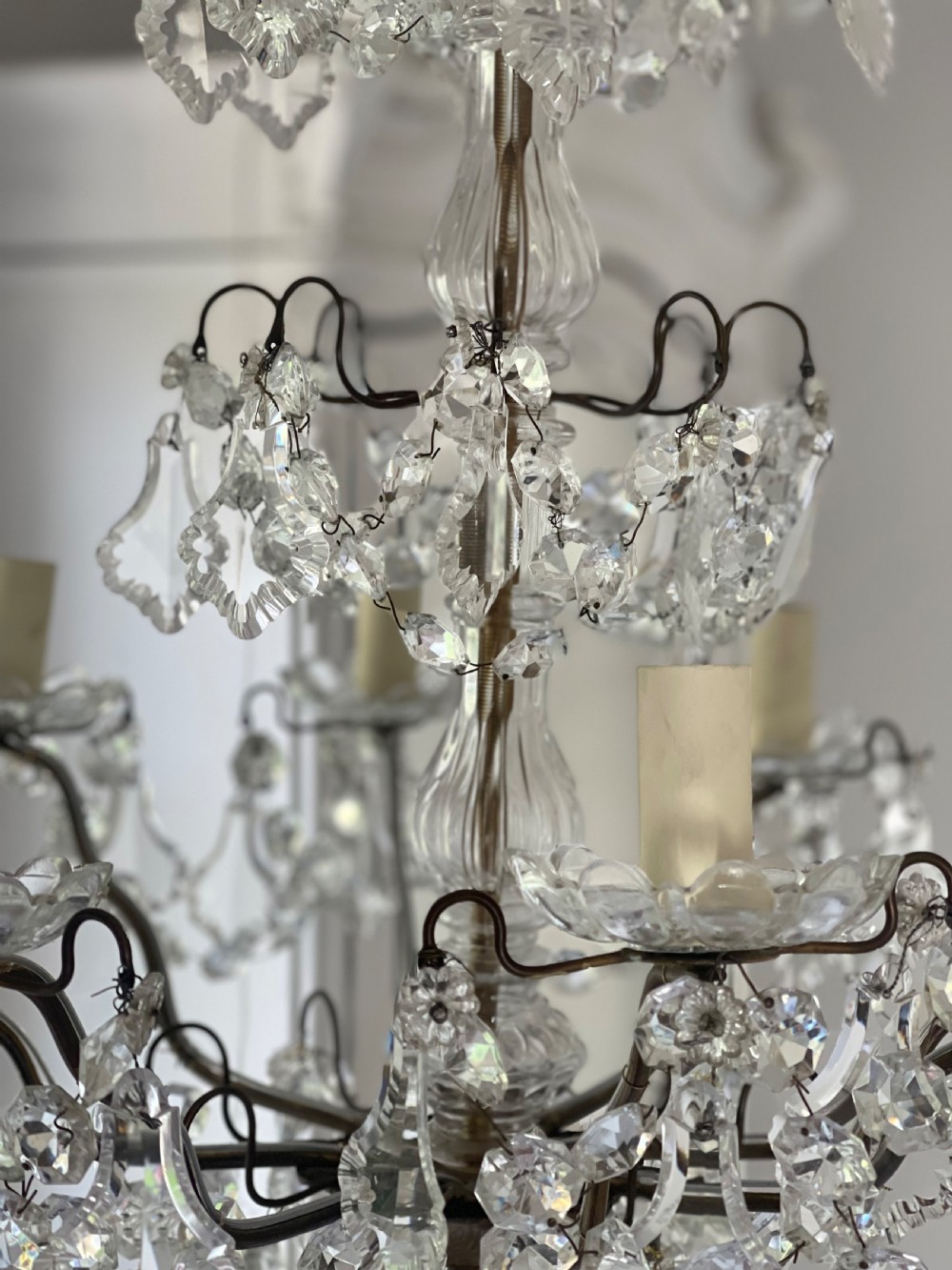 Antique French crystal chandelier- rewired View VI