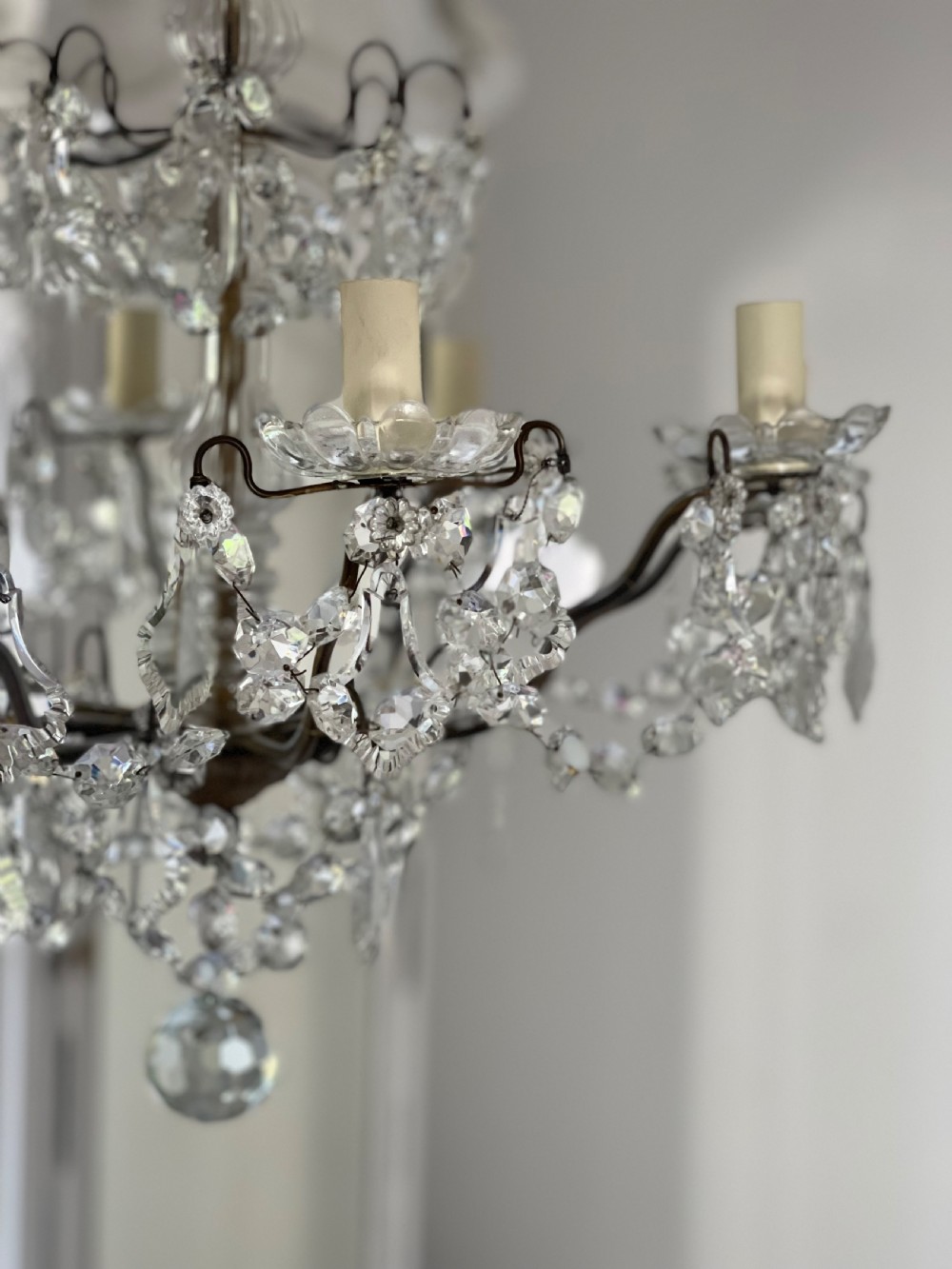 Antique French crystal chandelier- rewired View VII