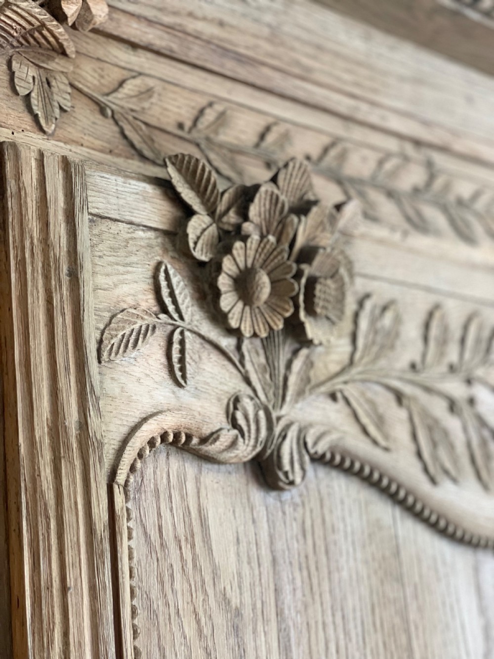 Antique French oak wedding armoire wardrobe with hanging rail View VI