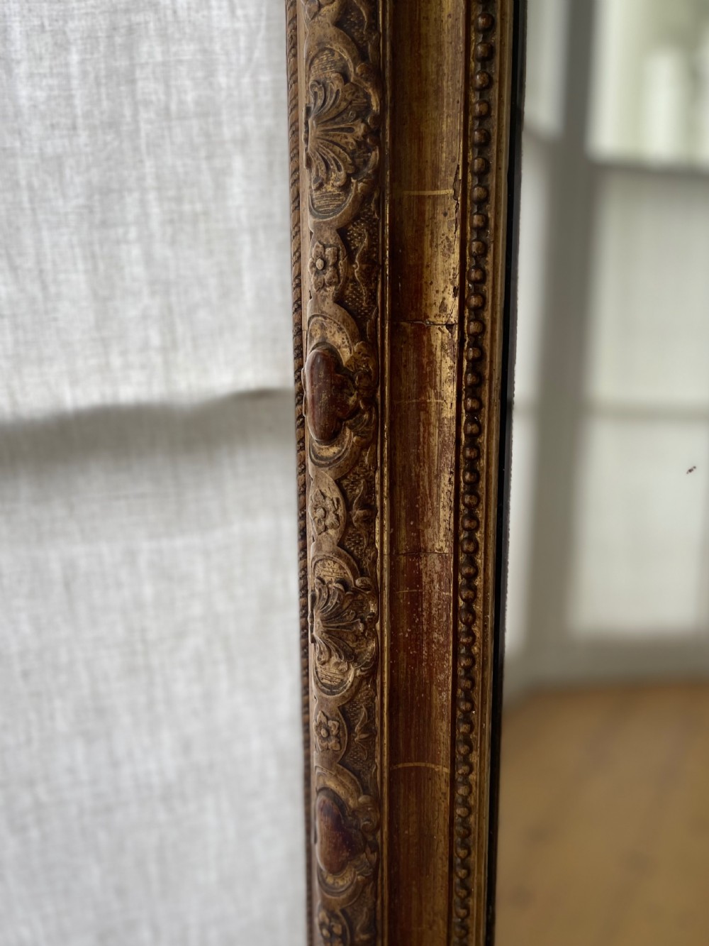 19th century French gilt mirror - mercury glass View II