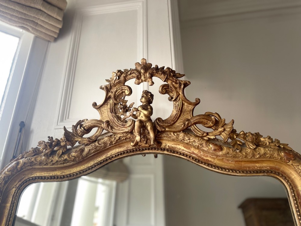 19th century French gilt mirror - mercury glass View III