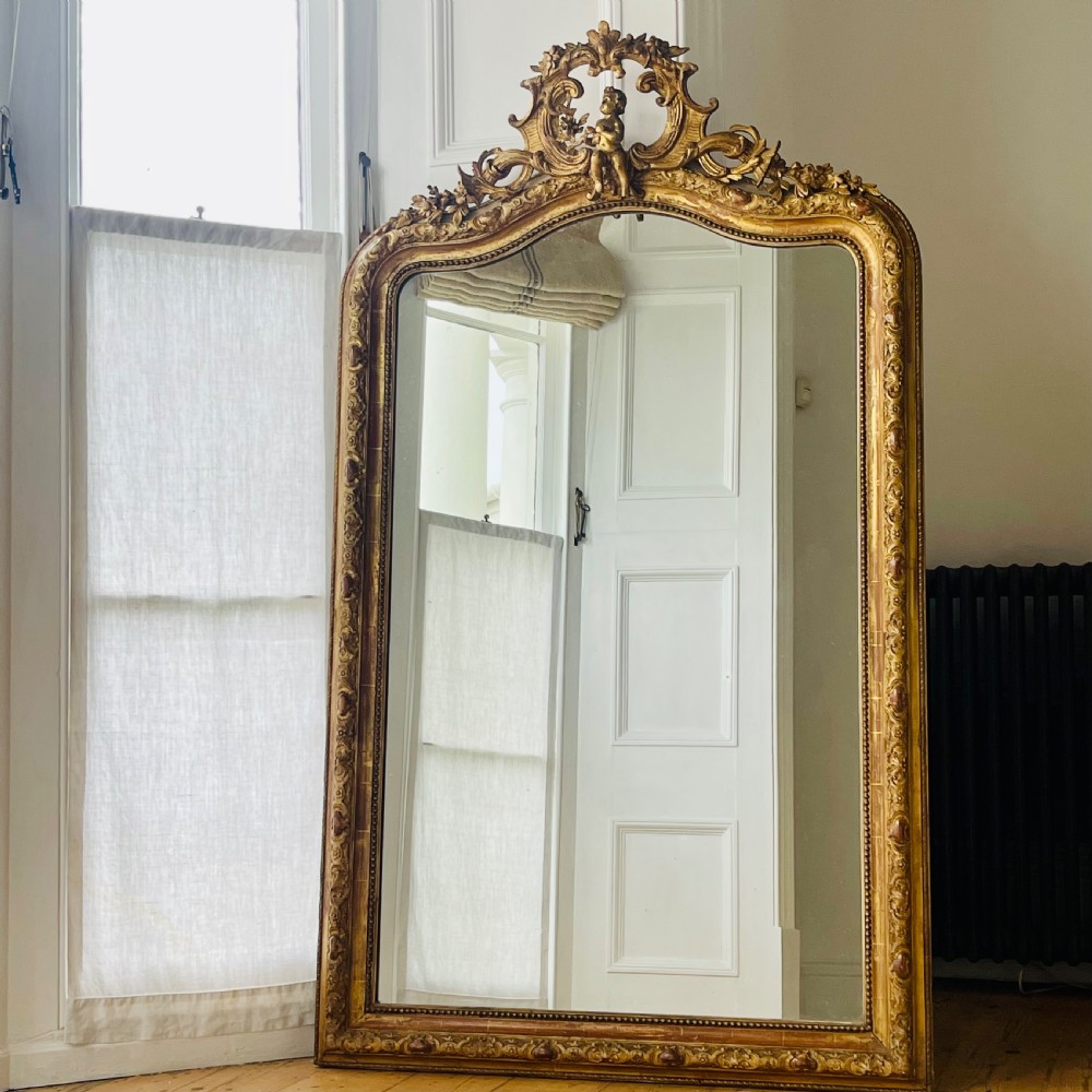 19th century French gilt mirror - mercury glass View IV