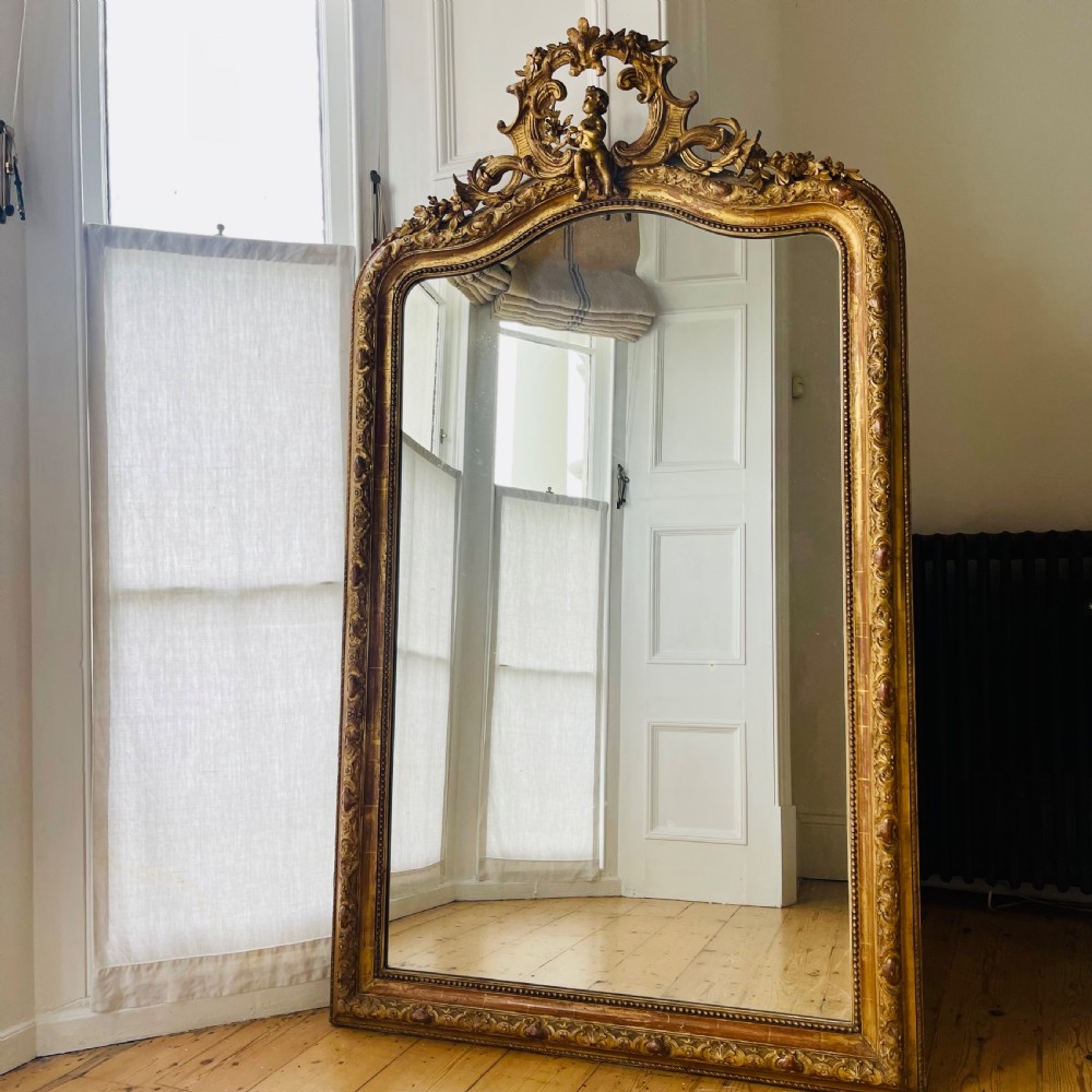19th century French gilt mirror - mercury glass View V