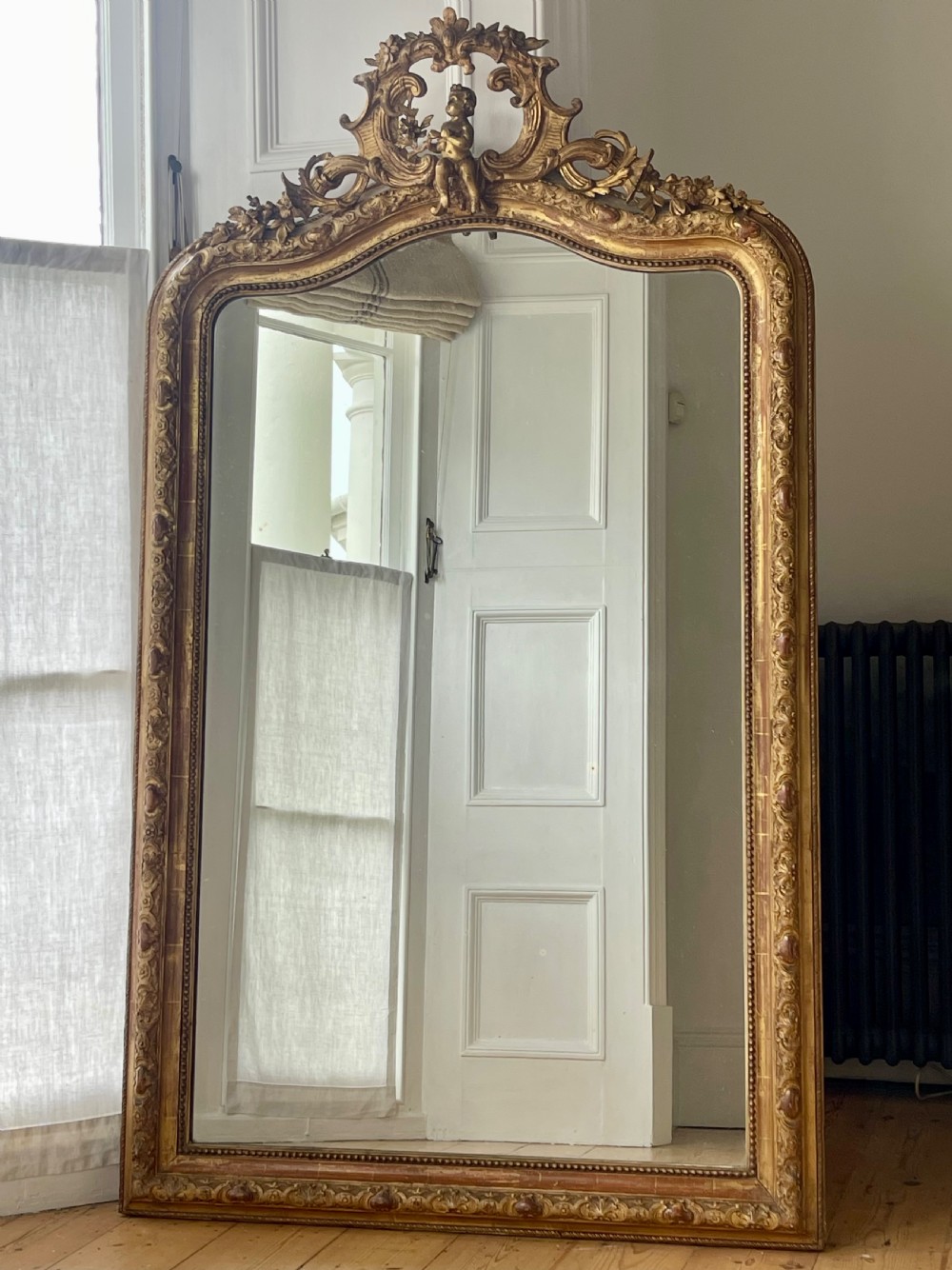 19th century French gilt mirror - mercury glass View VI