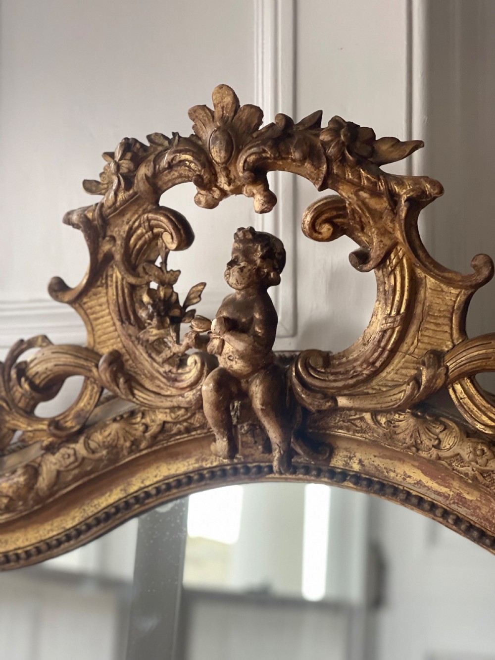 19th century French gilt mirror - mercury glass View VIII