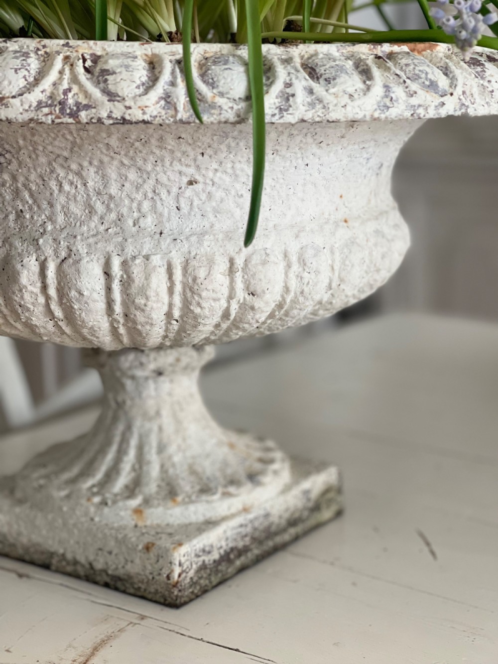 Pair of large antique French cast iron planters View VI